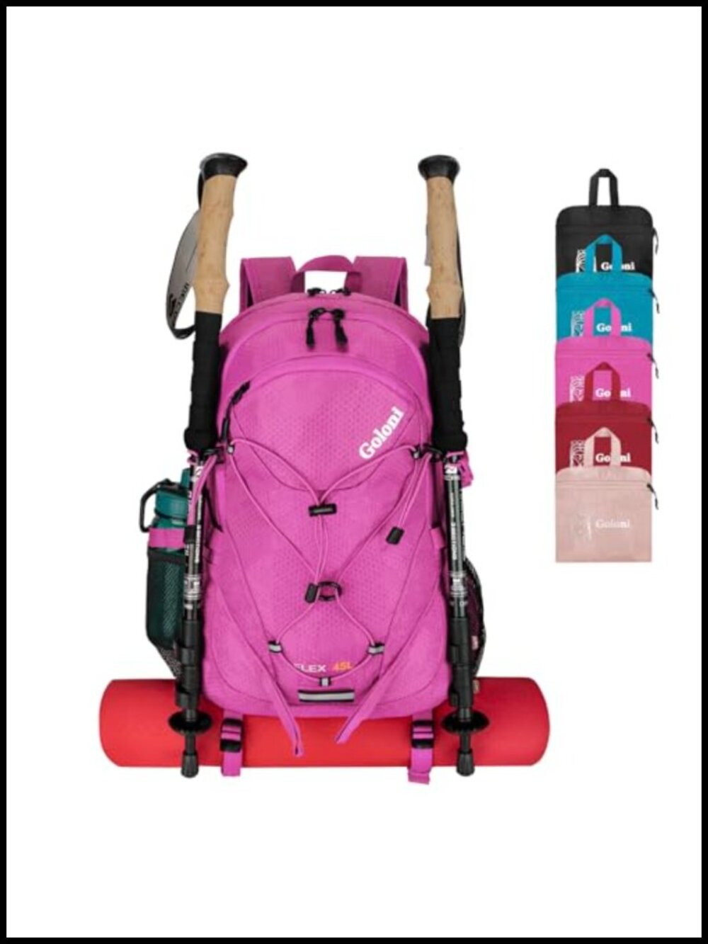 45L Foldable Hiking Daypack Lightweight Water-Resistant Backpack